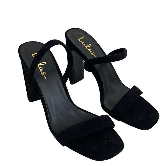 Lulus Shoes - Lulus black strappy suede sandals